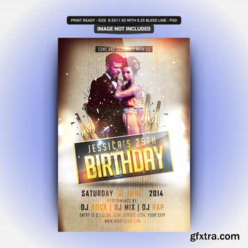 Birthday party flyer Premium Psd