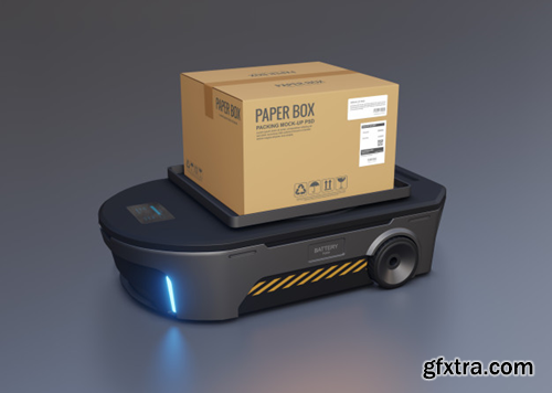 Automated guided vehicle loading box. Premium Psd