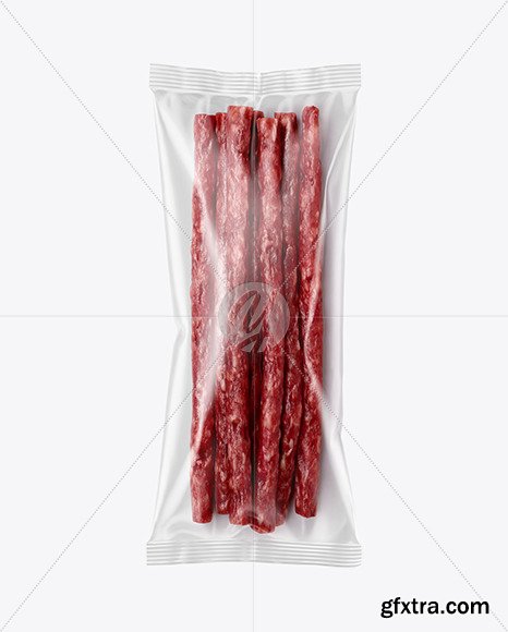 Plastic Bag With Meat Sticks Mockup 56427