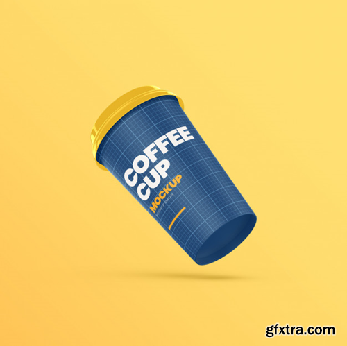 Coffee paper cup floating mockup Premium Psd