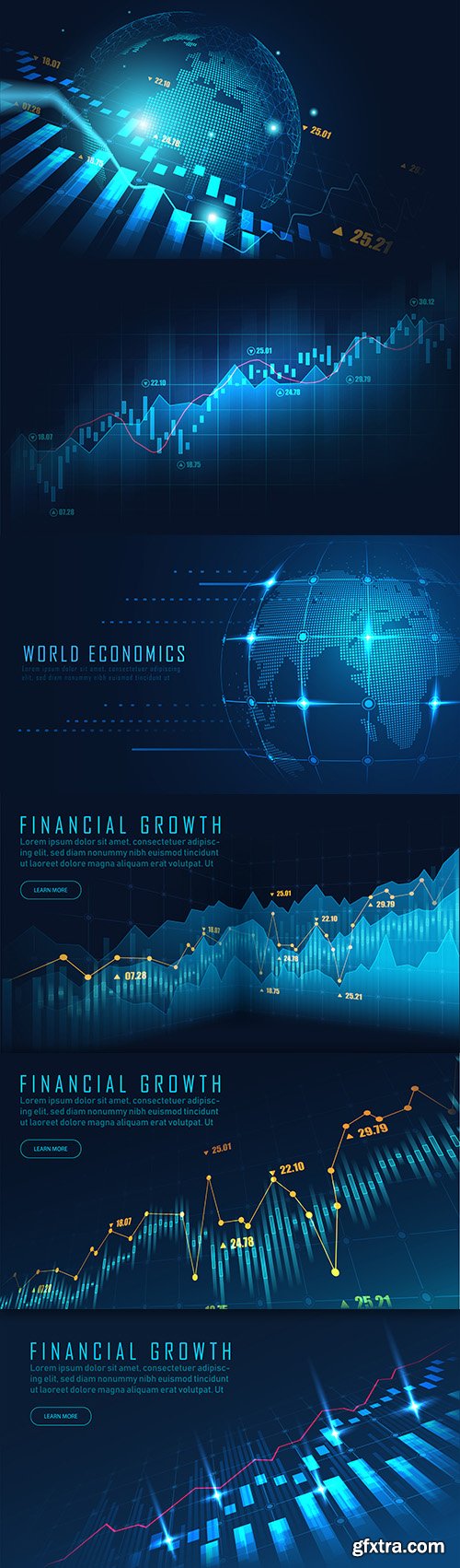 Financial market and trading schedule concept banner