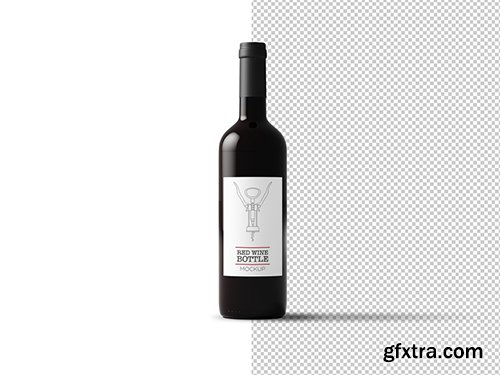 Bottle of Red Wine Mockup 208950599