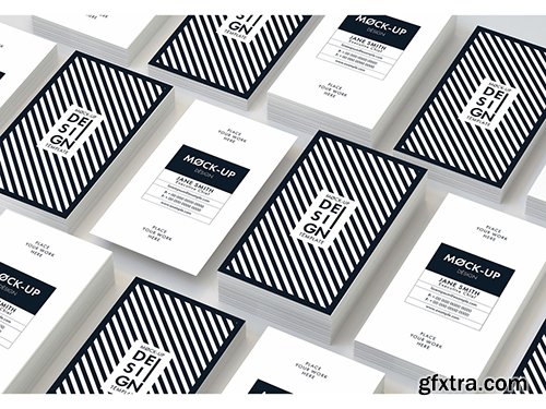 Vertical Business Cards Mockup on Gray Background 214637542
