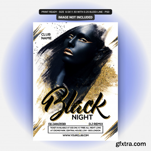 Black night flyer Premium Psd