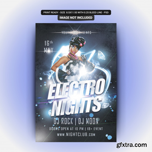 Electro nights party flyer Premium Psd