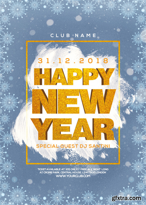 New year party poster ready to print Premium Psd
