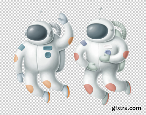 Cartoon astronauts clipart Premium Psd