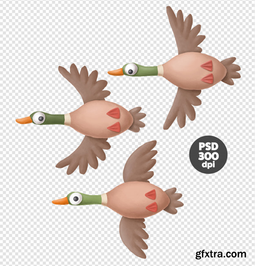 Flying ducks Premium Psd