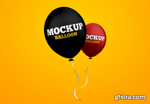 Floating helium balloons mockup Premium Psd