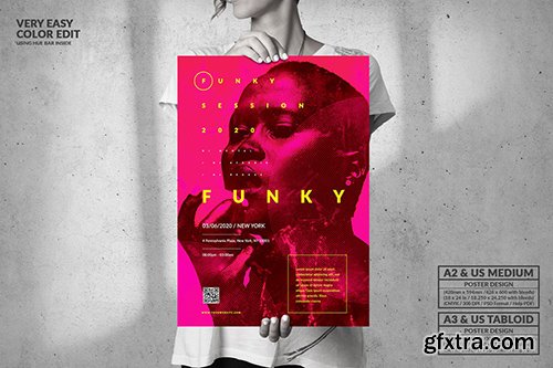 Funky Session Party - Big Music Poster Design