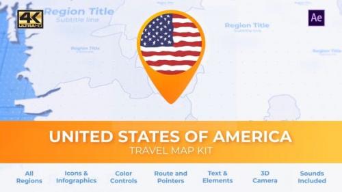 Videohive - Travel Map USA - United States of America - 25922874