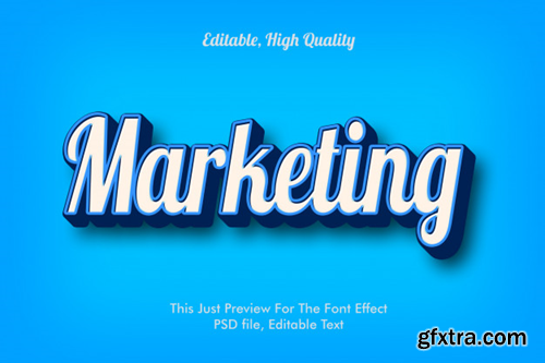 Marketing 3d text effect Premium Psd