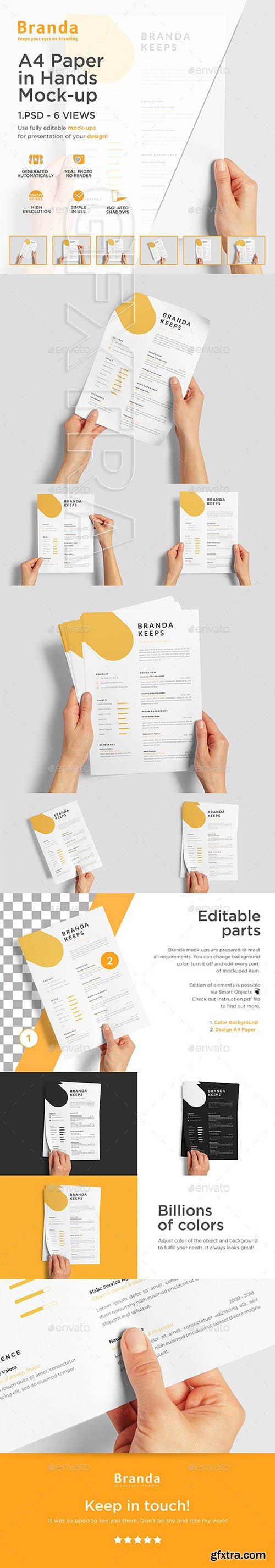 GraphicRiver - A4 Paper in Hands Mock-up 25818233