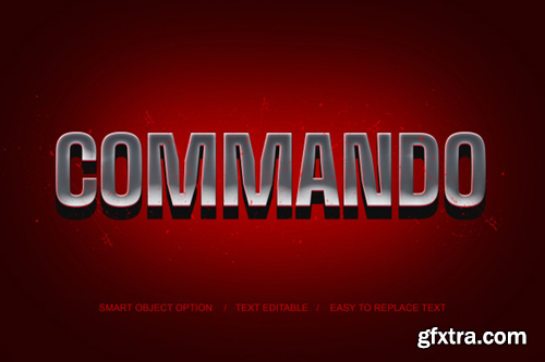 3d commando text effect Premium Psd