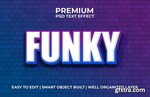 Funky text effect Premium Psd