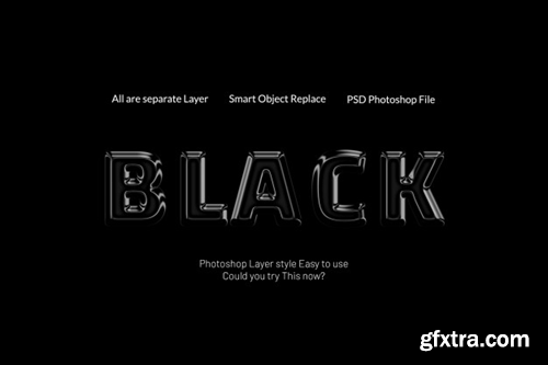 Black text effect Premium Psd