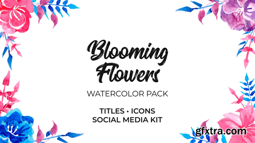 MotionArray Blooming Flowers. Watercolor Pack 455978