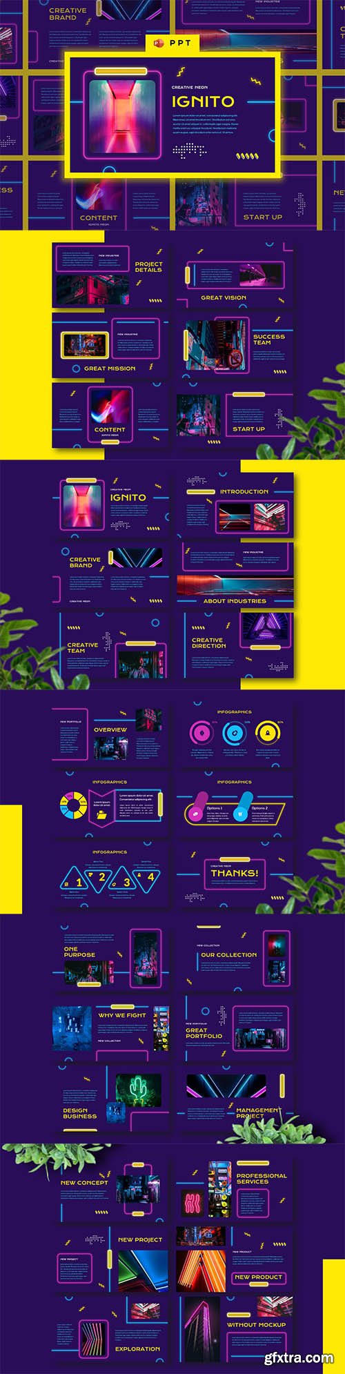 IGNITO - Neon Colour PowerPoint, Keynote and Google Slides Presentation