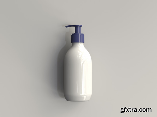 3d rendered plastic pump bottle without a label Premium Photo