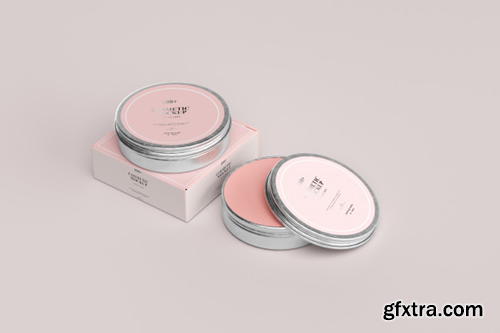 Cosmetic metal jar mockups Premium Psd