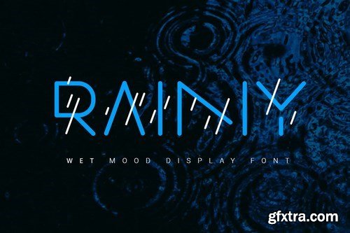 Rainy color line font