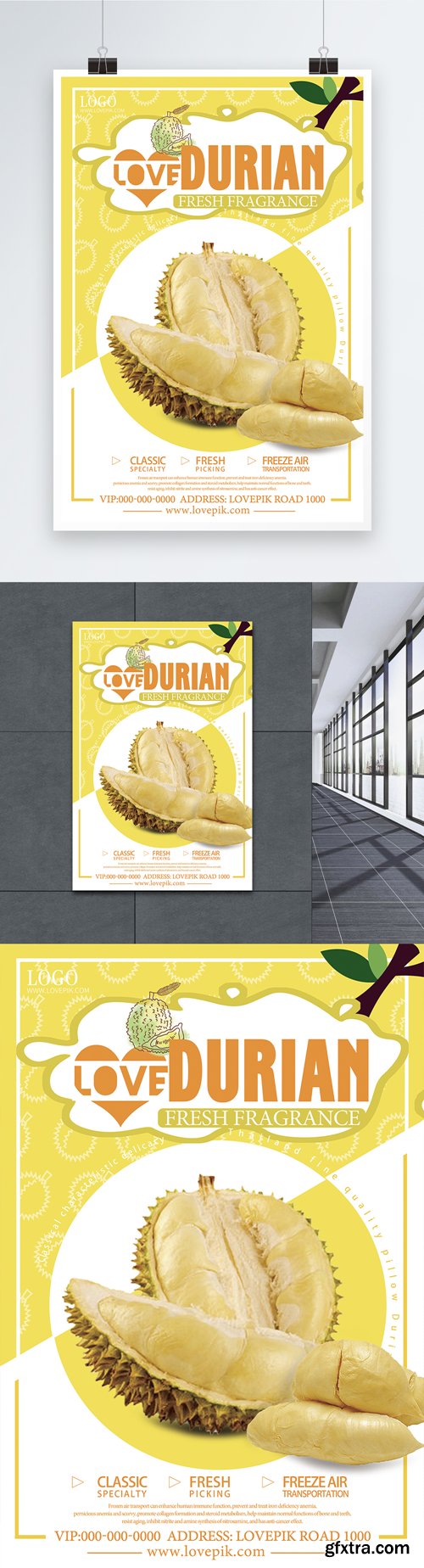 durian fruit promotion poster
