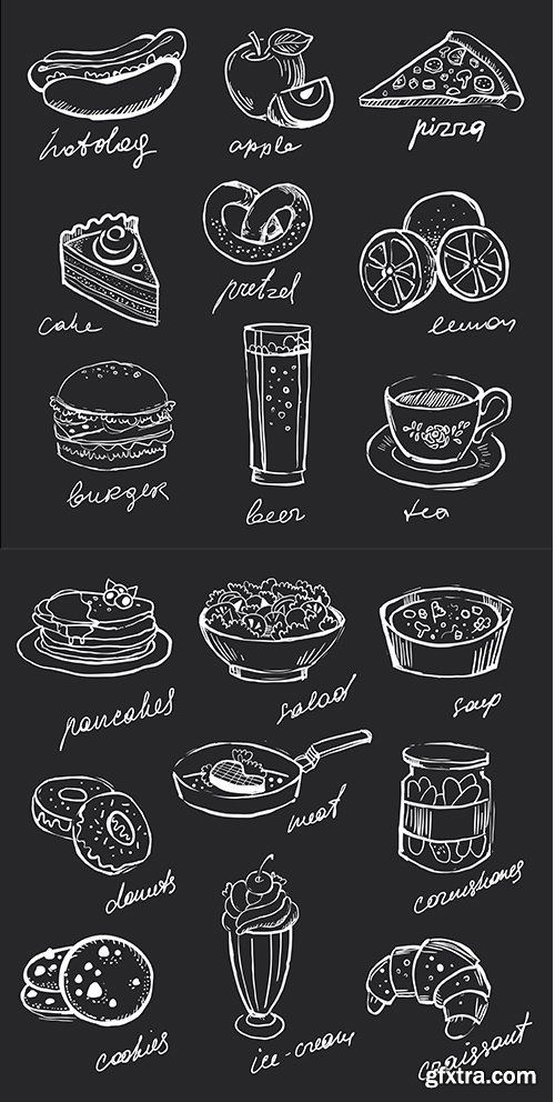 Food and Drink Menu Illustration Set
