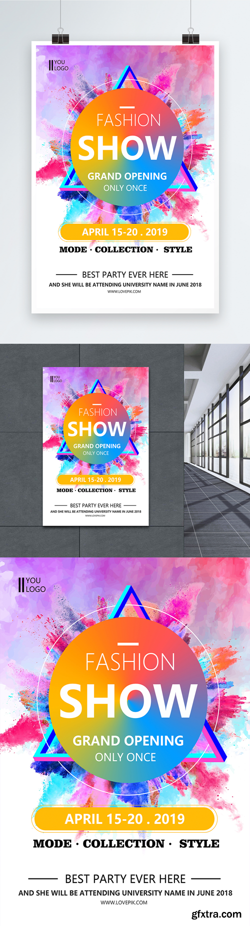 colorful fashion show poster