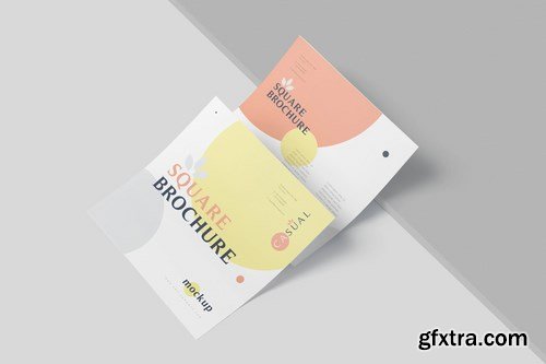 One Page Square Business Brochure Mockups