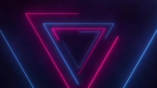 Videohive - Retro Neon Triangles Loop - 25930381