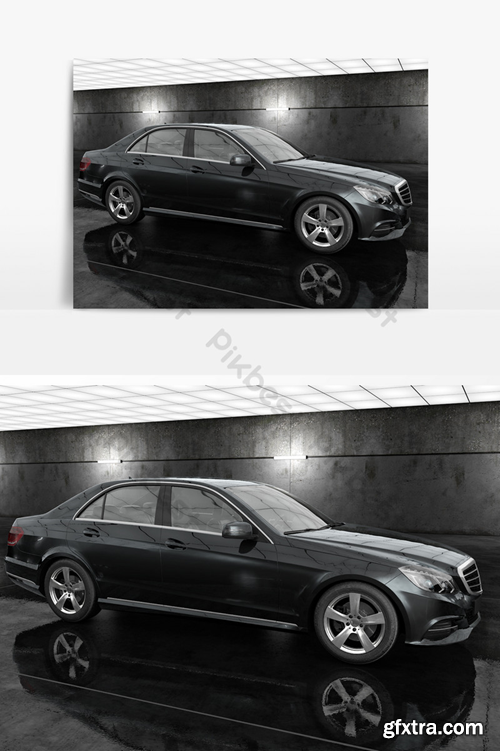 C4D model black medium car default renderer Decors & 3D Models Template C4D