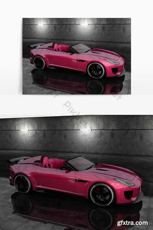 C4D model rose red roadster standard renderer Decors & 3D Models Template C4D
