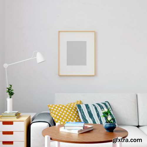 Frame mockup interior living room Premium Photo