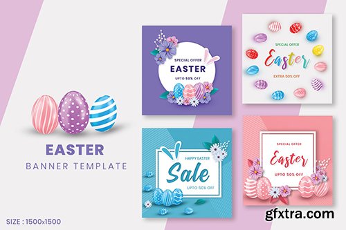 Happy Easter Day Social Media Post Template