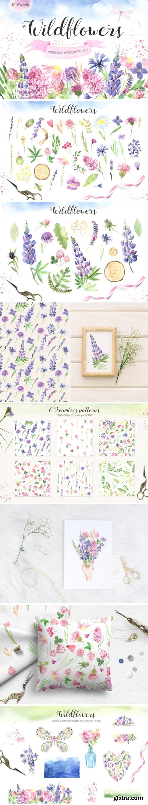 Watercolor Wildflowers Set 3662275