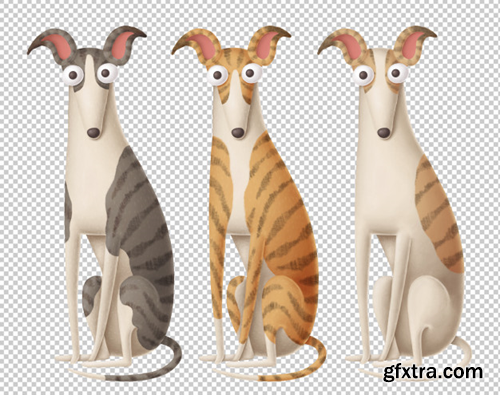 Funny dogs clipart Premium Psd