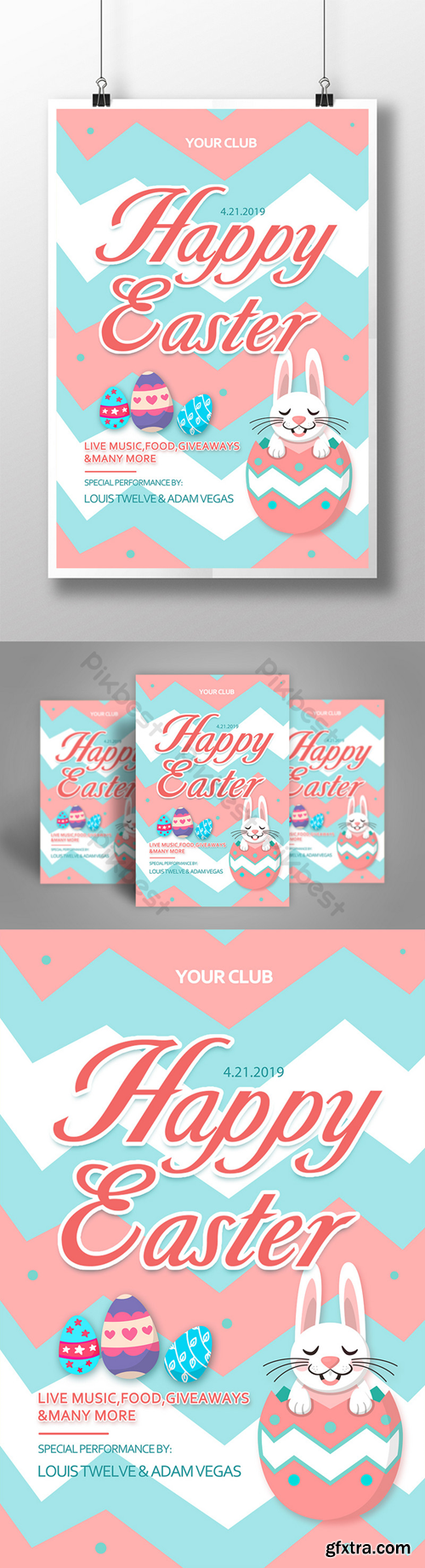 Happy Easter Creative Poster Template PSD