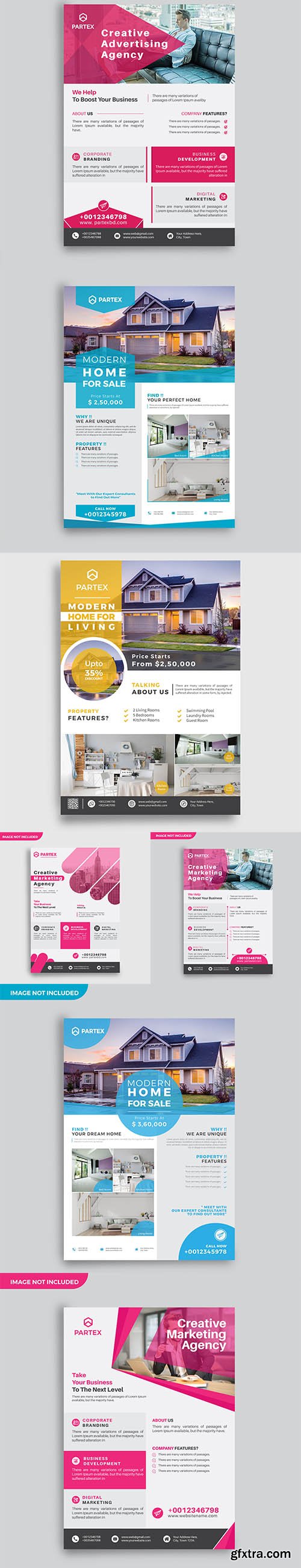 Modern Real Estate and Corporate Flyer Design Template Set