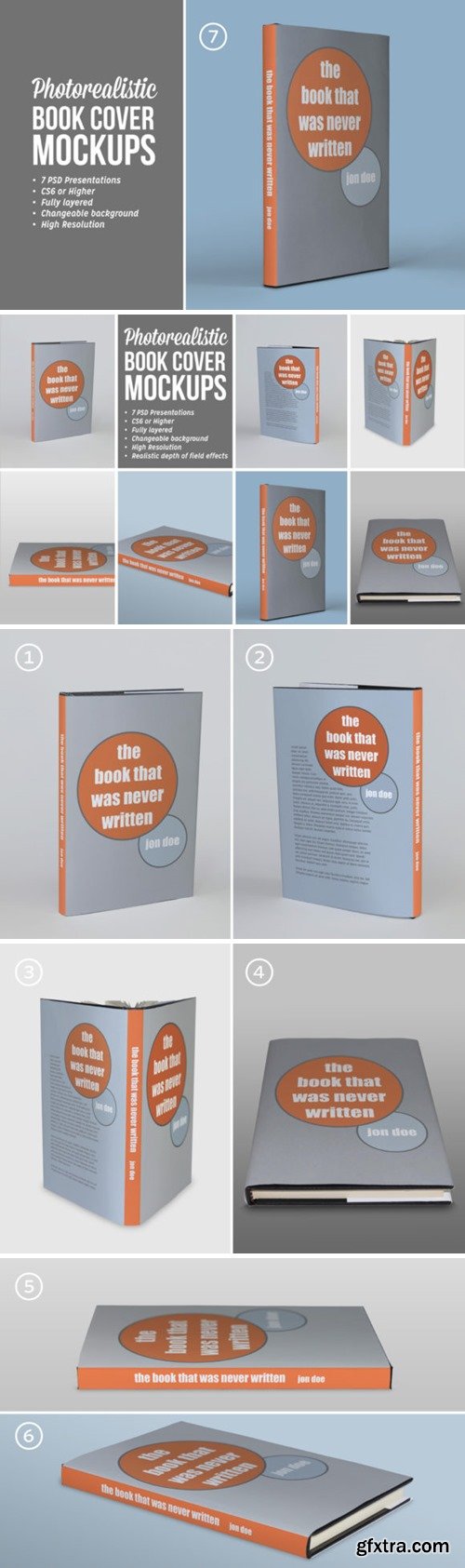 Photorealistic Book Covers Mockups 3682539
