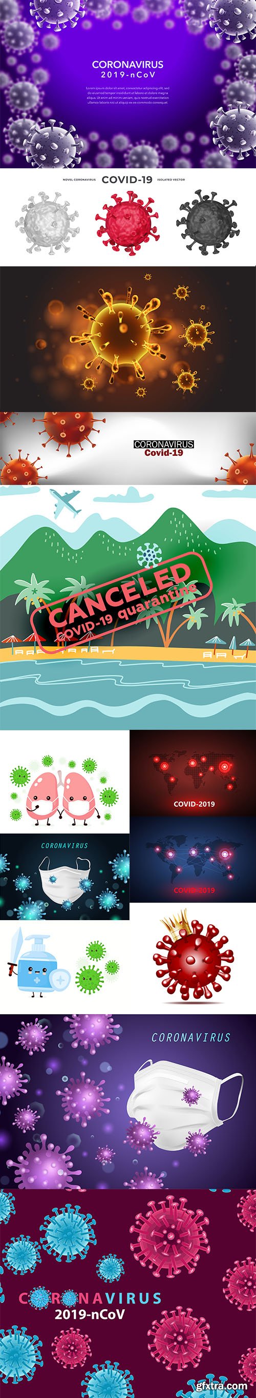 Coronavirus Covid-19 Virus Big Illustration Bundle Vol 3