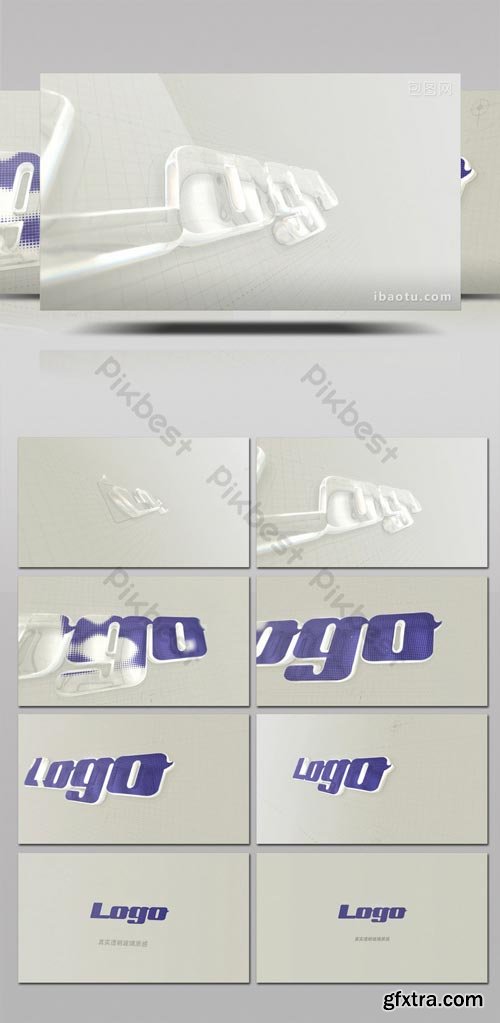 PikBest - Simulated true transparent glass texture logo interpretation AE template - 1016476