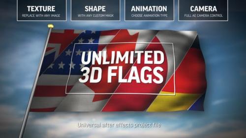 Videohive - Unlimited 3D Flags - 25557629
