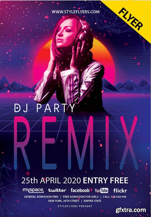 Remix dj Party V1503 2020 PSD Flyer Template
