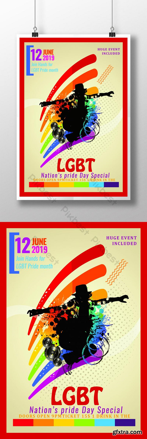Stylish Pride Nights Poster Templates Template PSD