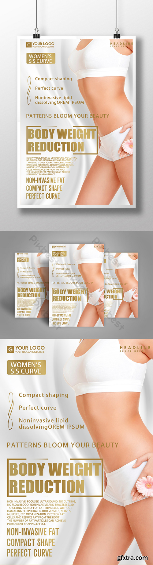 Body slimming slimming beauty poster design Template PSD