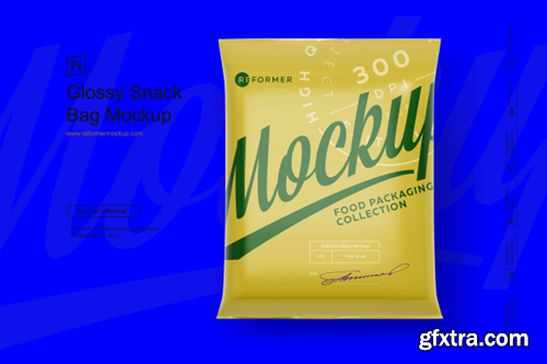 Glossy snack bag mockup Premium Psd