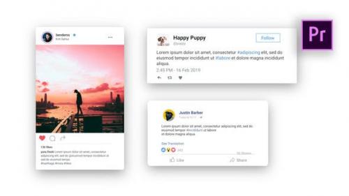 Videohive - Facebook Twitter Instagram - Animated Posts | MOGRT For Premiere Pro - 25787128