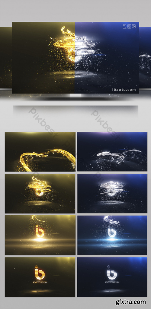 3D luxury gold and silver lines reveal AE template AE title template Video Template AEP 1726949