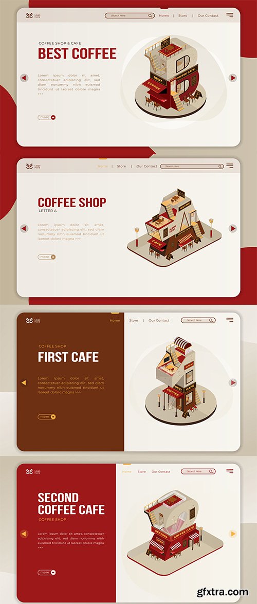 Coffee Shop Building Landing Page