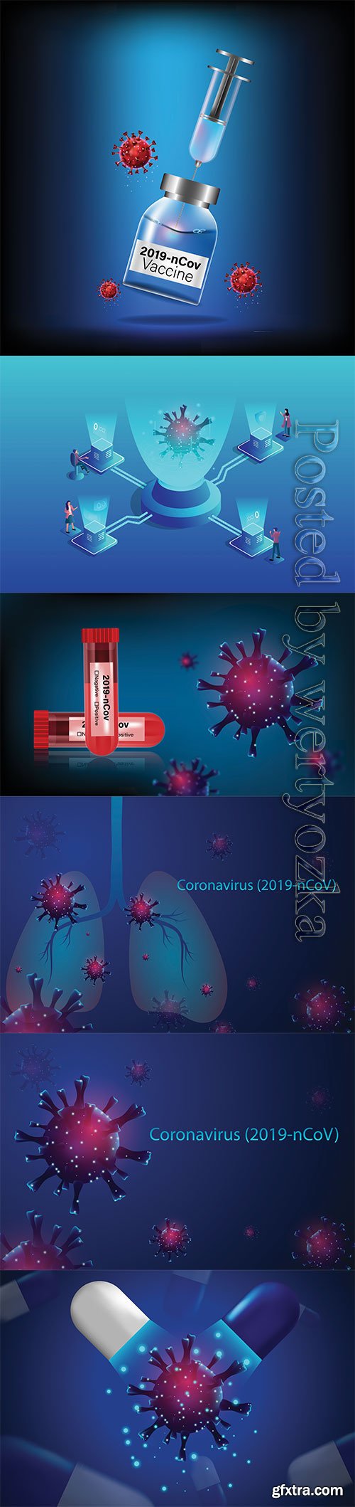 Pandemic virus and antiviral drug coronavirus concept